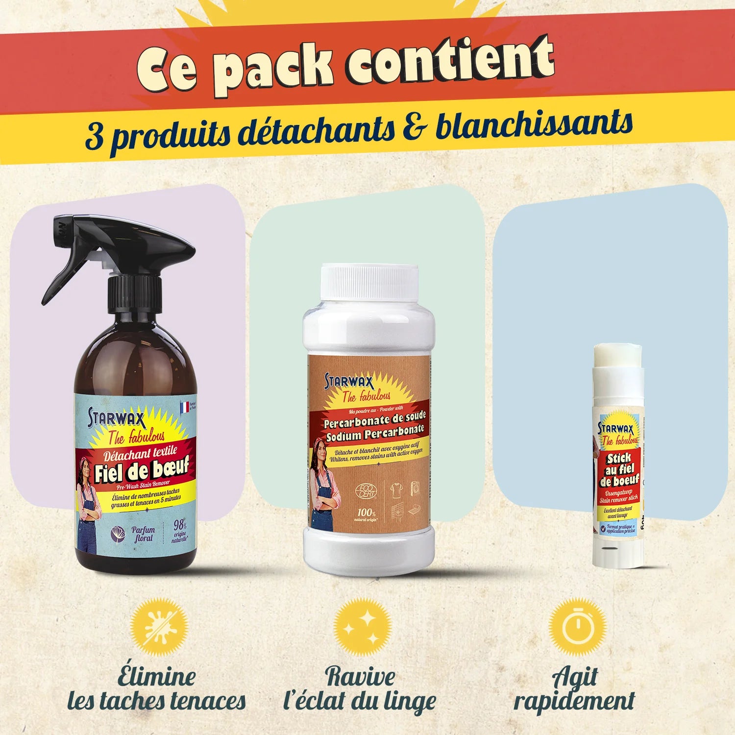 Pack Détachage Express & Blanc Éclatant : La solution pour un linge impeccable