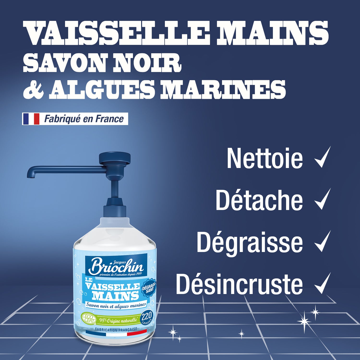 Liquide Vaisselle Mains Savon noir & Algues Marines