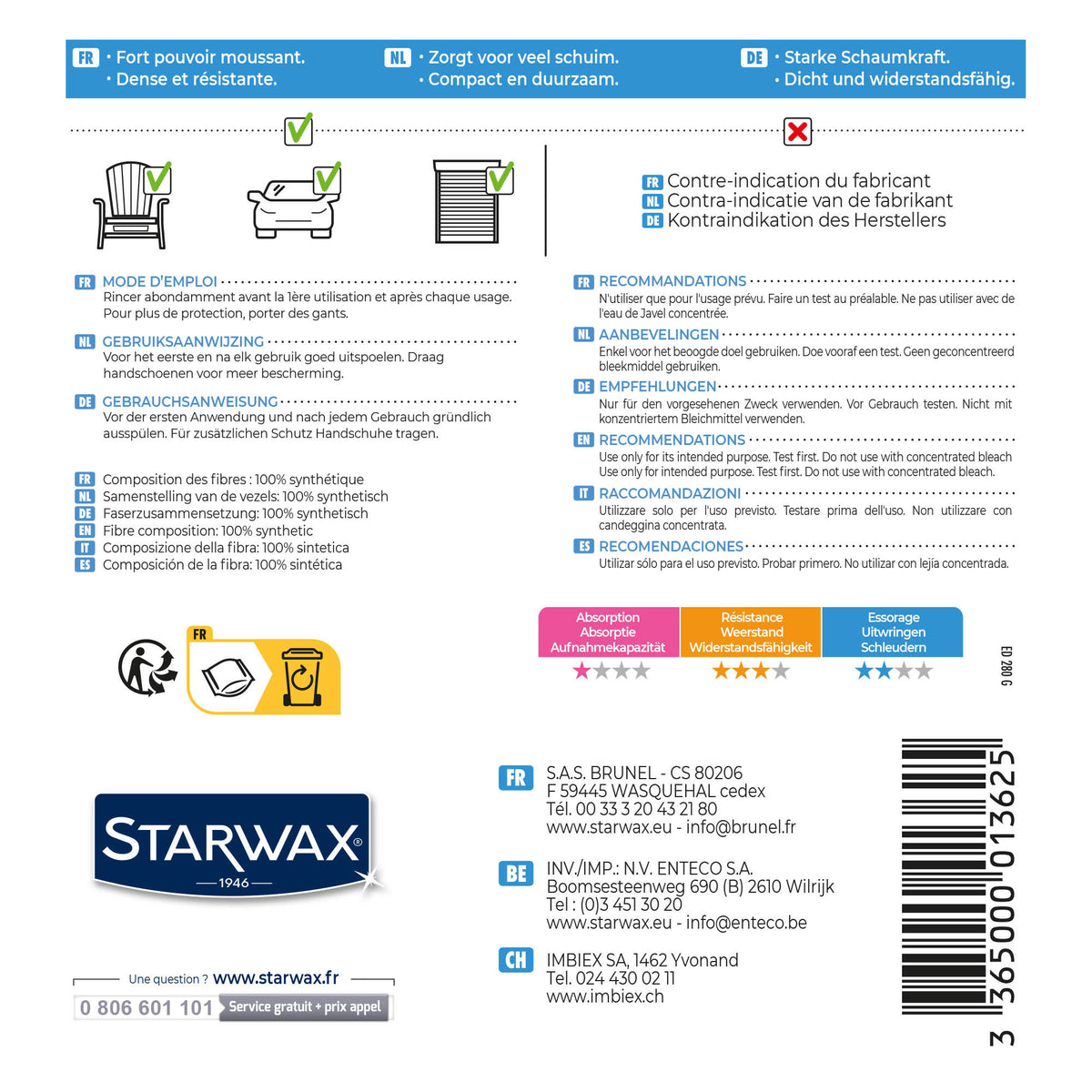 STARWAX - Eponge gros nettoyages X1