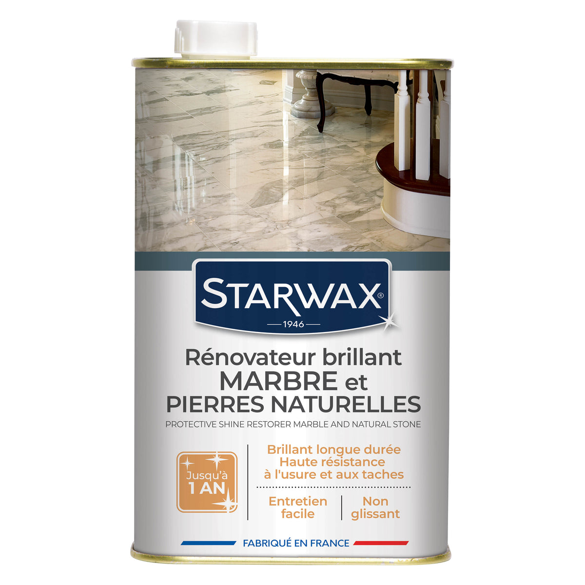 STARWAX - Rénovateur brillant protecteur pour marbres et pierres naturelles
1L