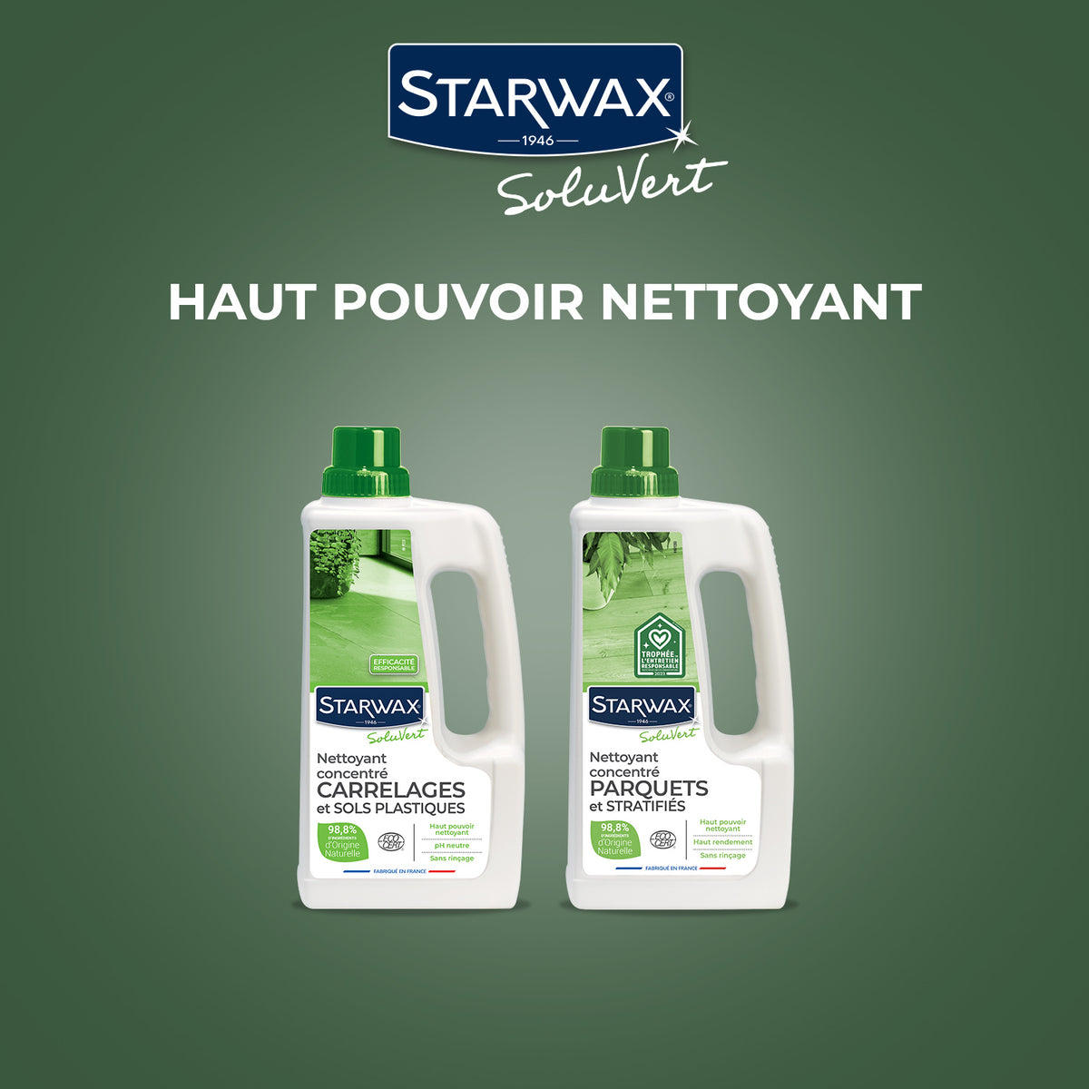 STARWAX SOLUVERT - Nettoyant concentré pour carrelages et sols plastiques
1L