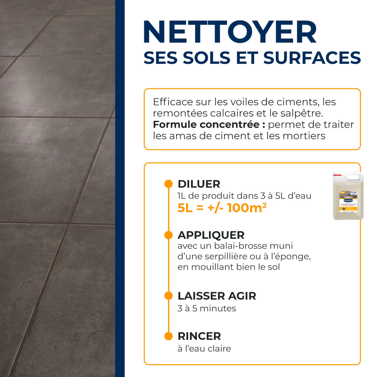 STARWAX - Décapant laitance de ciment 1L