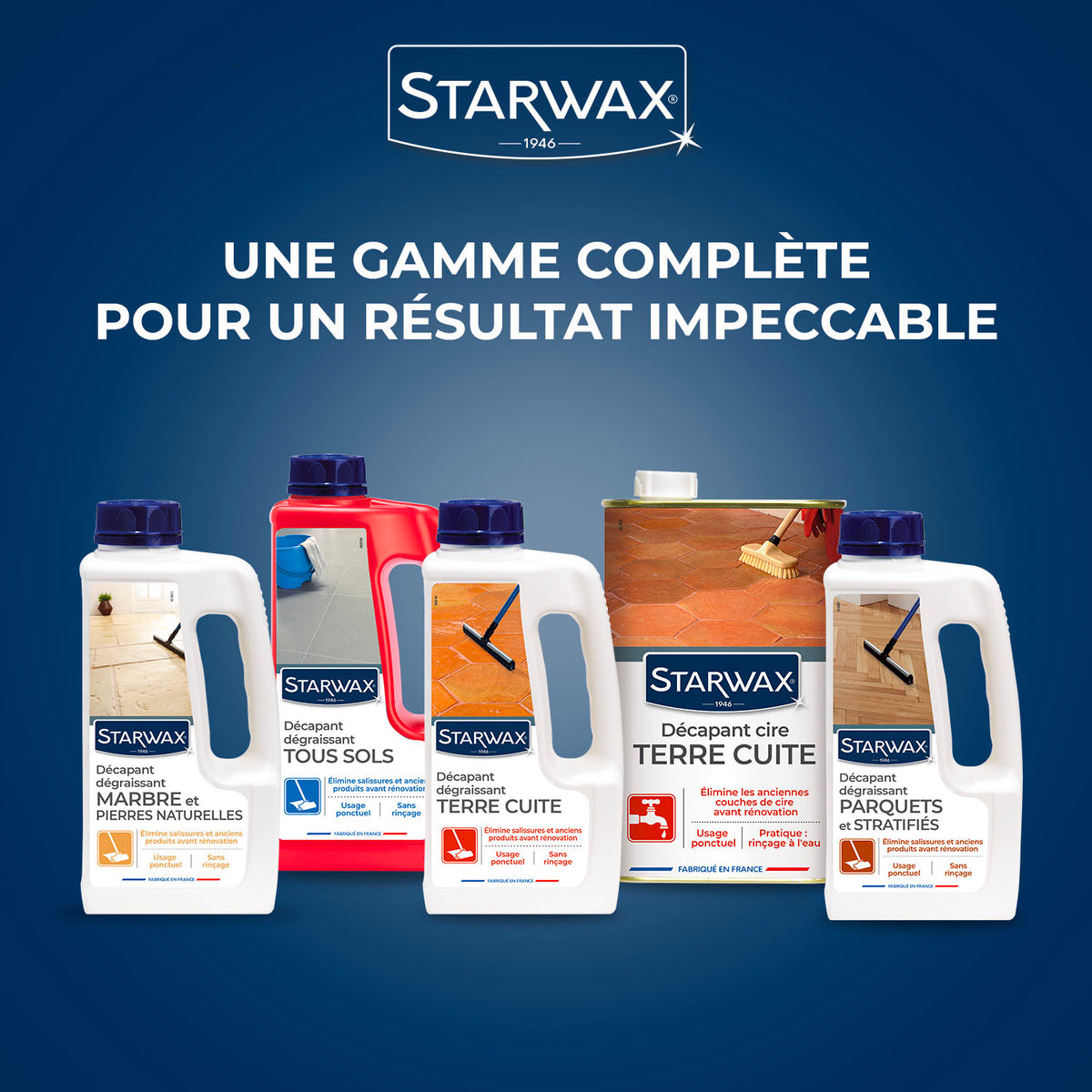 STARWAX - Décapant dégraissant Parquets et stratifiés (avant rénovation) 1L