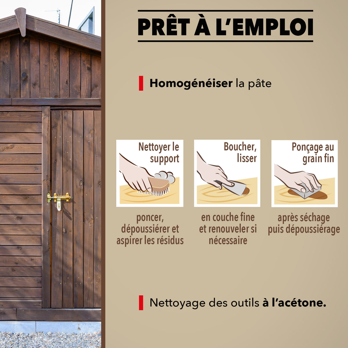 SINTO - Pâte à bois tradition 550ml Chêne clair
