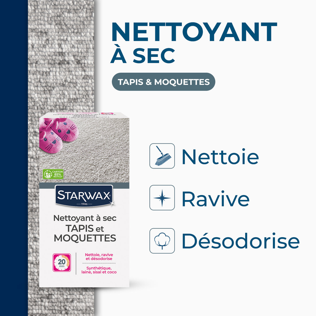 STARWAX - Nettoyant à sec pour tapis et moquettes
500g