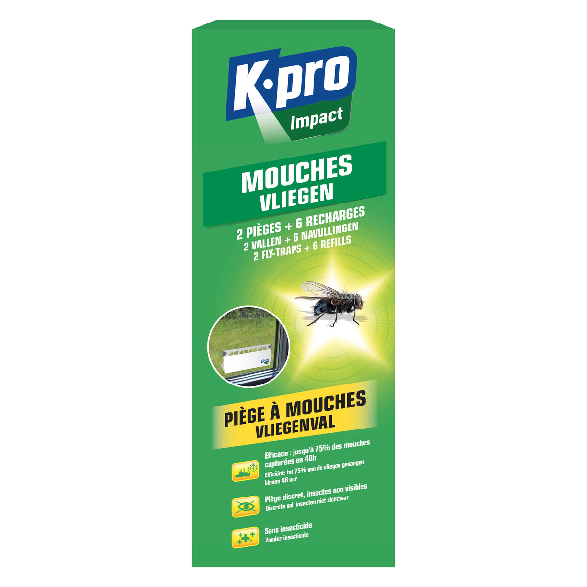 K.PRO - Pièges à mouches
2 pièges + 6 recharges