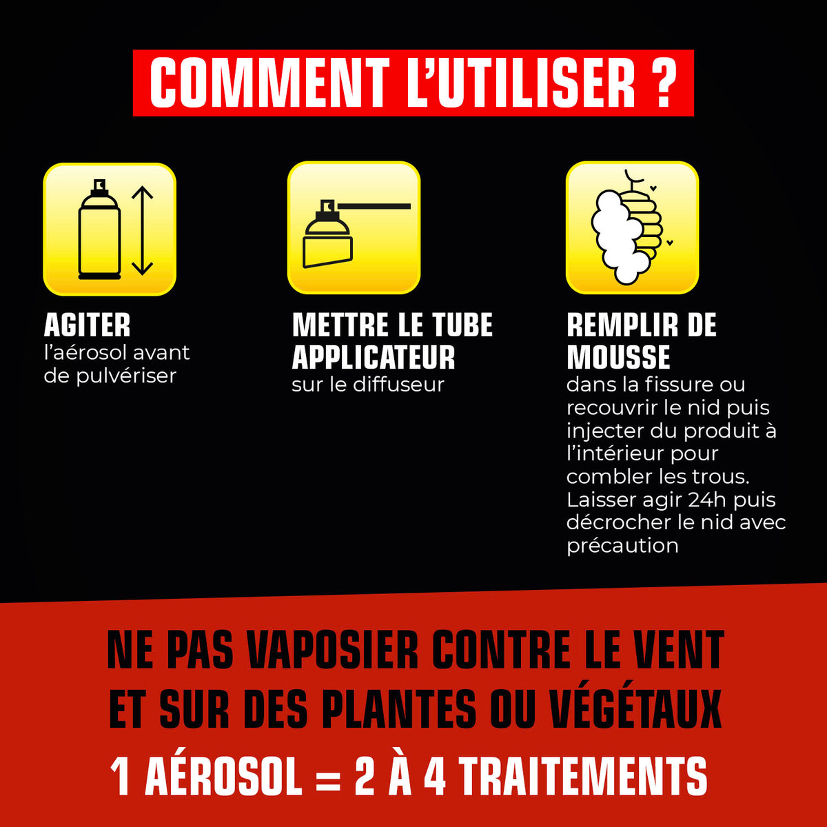 K.PRO - Aérosol nids de guêpes et frelons 300ml