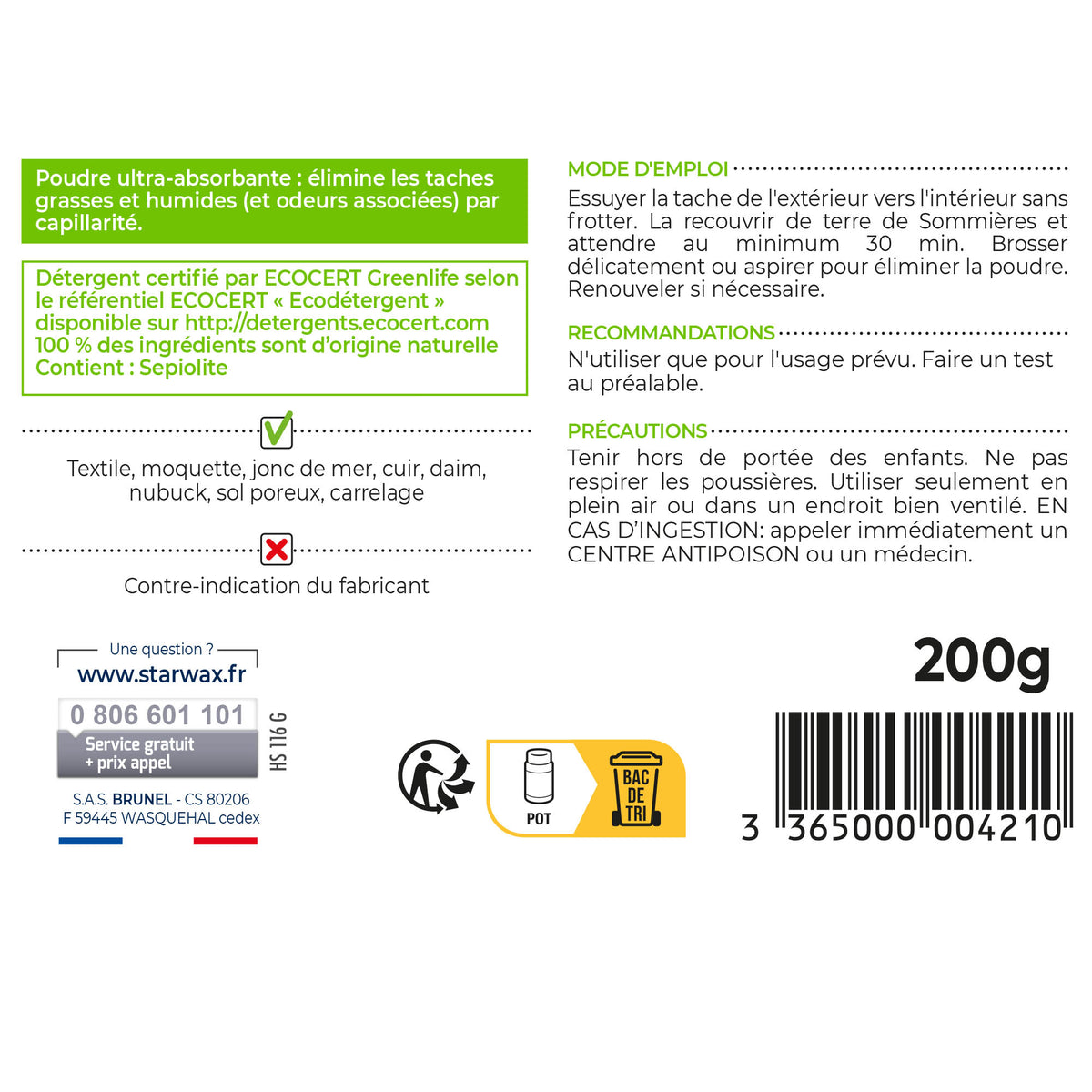 STARWAX SOLUVERT - Terre de Sommières 200ml