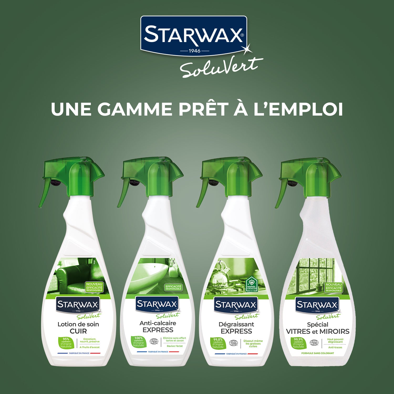STARWAX SOLUVERT - Anti-calcaire express pour salle de bains 500ml