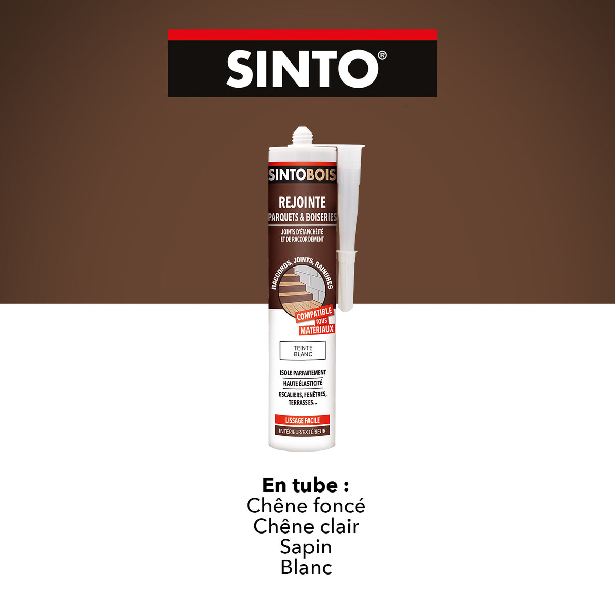 SINTO - Rejointe parquets et boiseries - Etanchéité et raccordement 310ml Chêne clair