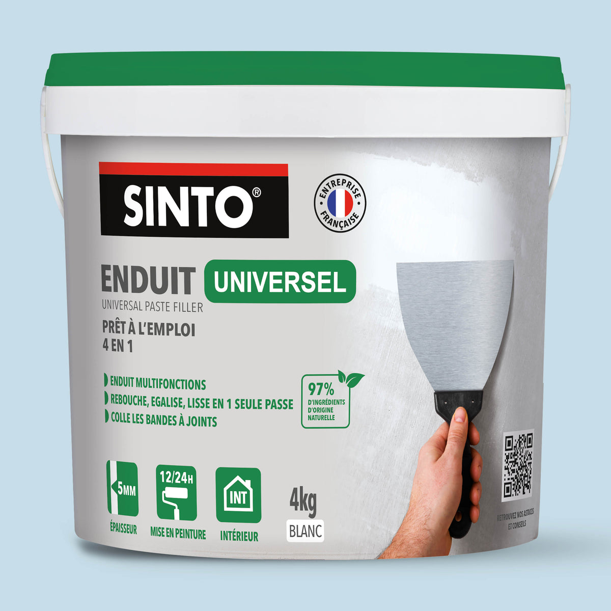 SINTO - Enduit universel pâte 330g Blanc