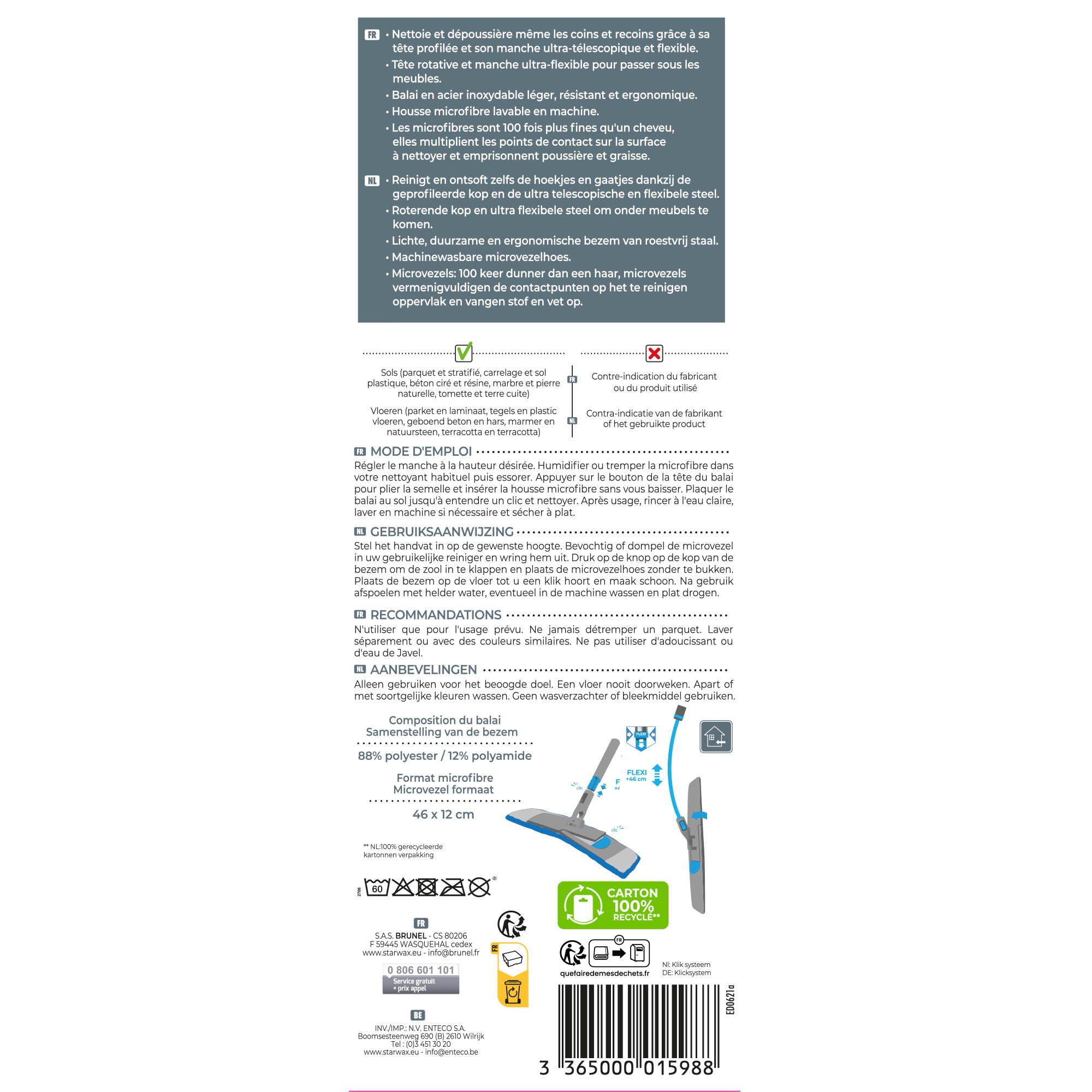STARWAX - Balai Expert flexi Clic système X1