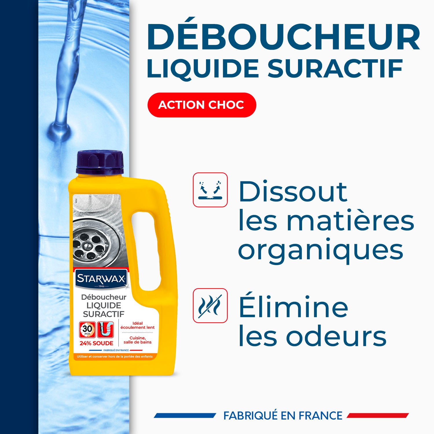 STARWAX - Déboucheur liquide pour canalisations 1L