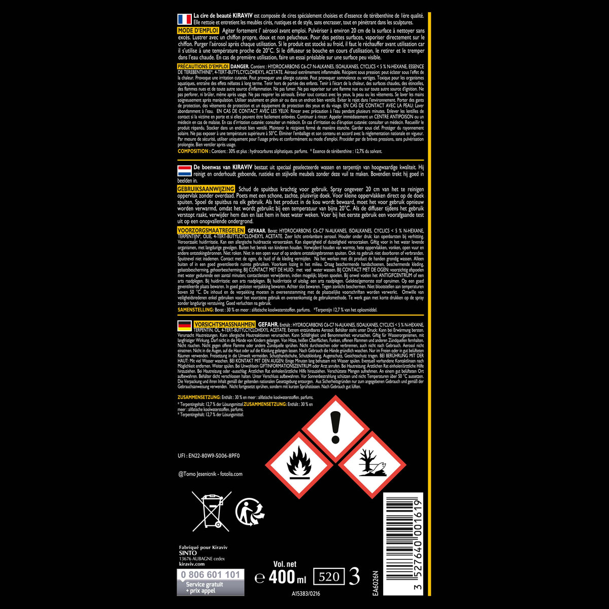 KIRAVIV - Cire de beauté à la térébenthine
400ml