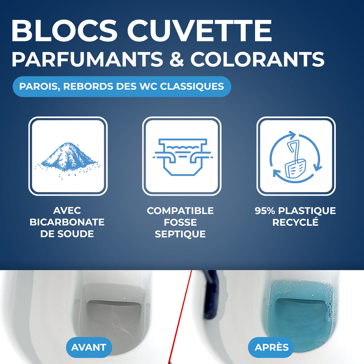 STARWAX - Blocs cuvette eau bleue pour WC
2 x 40g