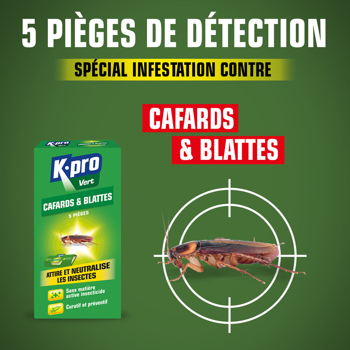 K.PRO - Piège cafards & blattes X5
