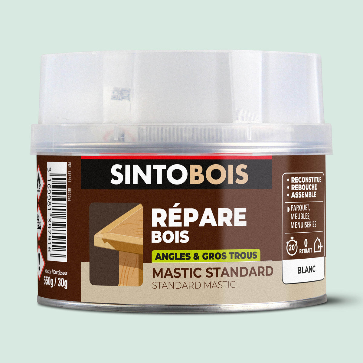 SINTO - Reconstitue angles et gros trous 500ml Chêne