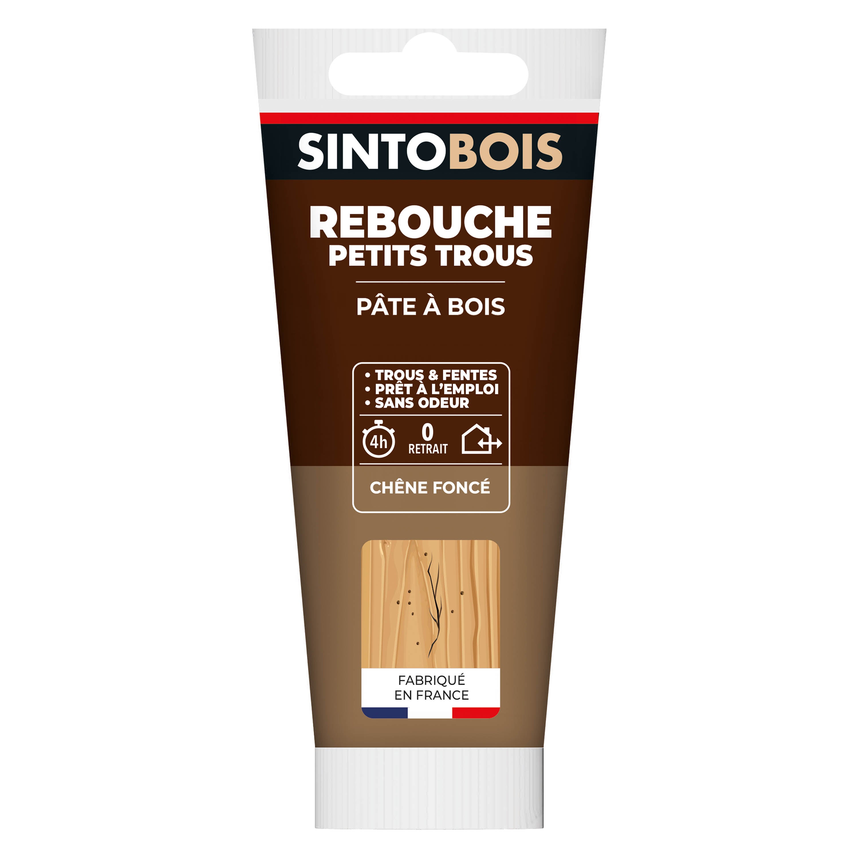 SINTO - Rebouche imperfections - Pâte à bois naturel 80g Blanc