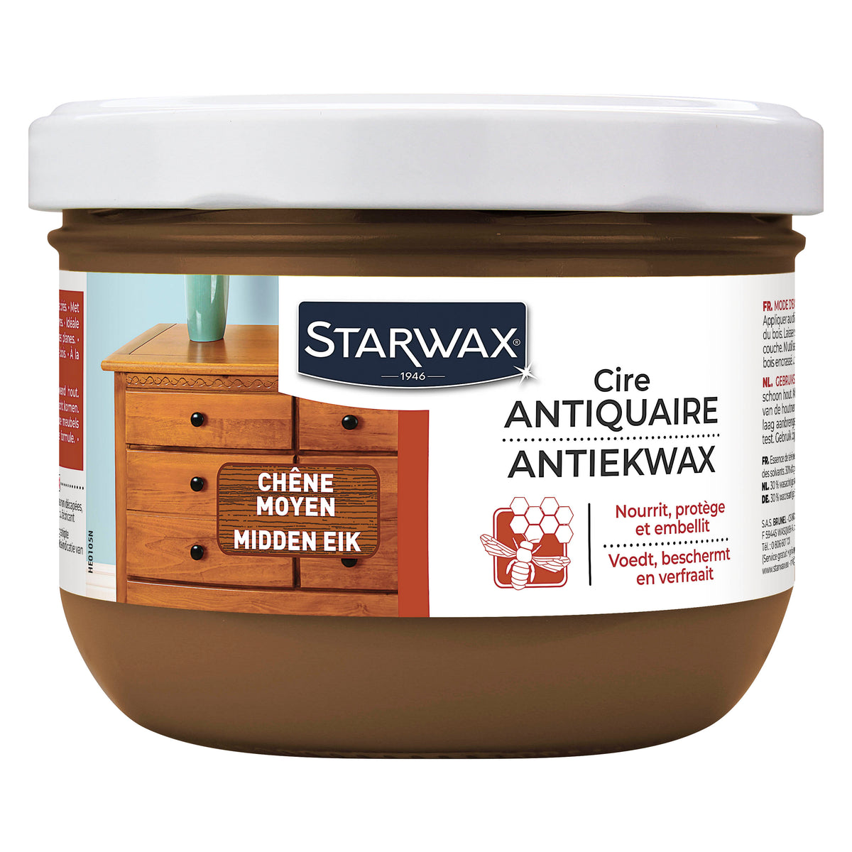 STARWAX - Cire antiquaire pâte pour bois cirés 350ml Incolore