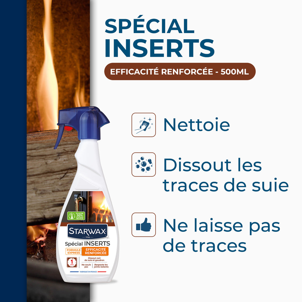 STARWAX - Nettoyant express inserts pour poêle & cheminée
500ml