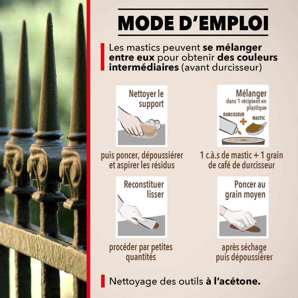 SINTO - Répare métal standard 120g Blanc