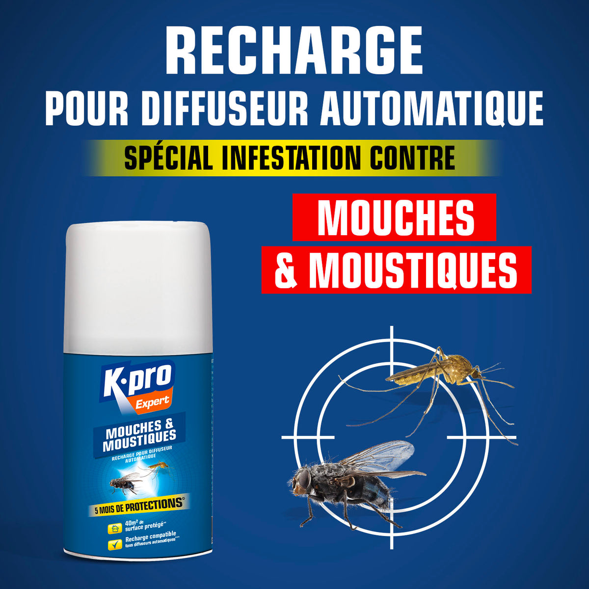 K.PRO - Recharge pour diffuseur automatique mouches moustiques
250ml