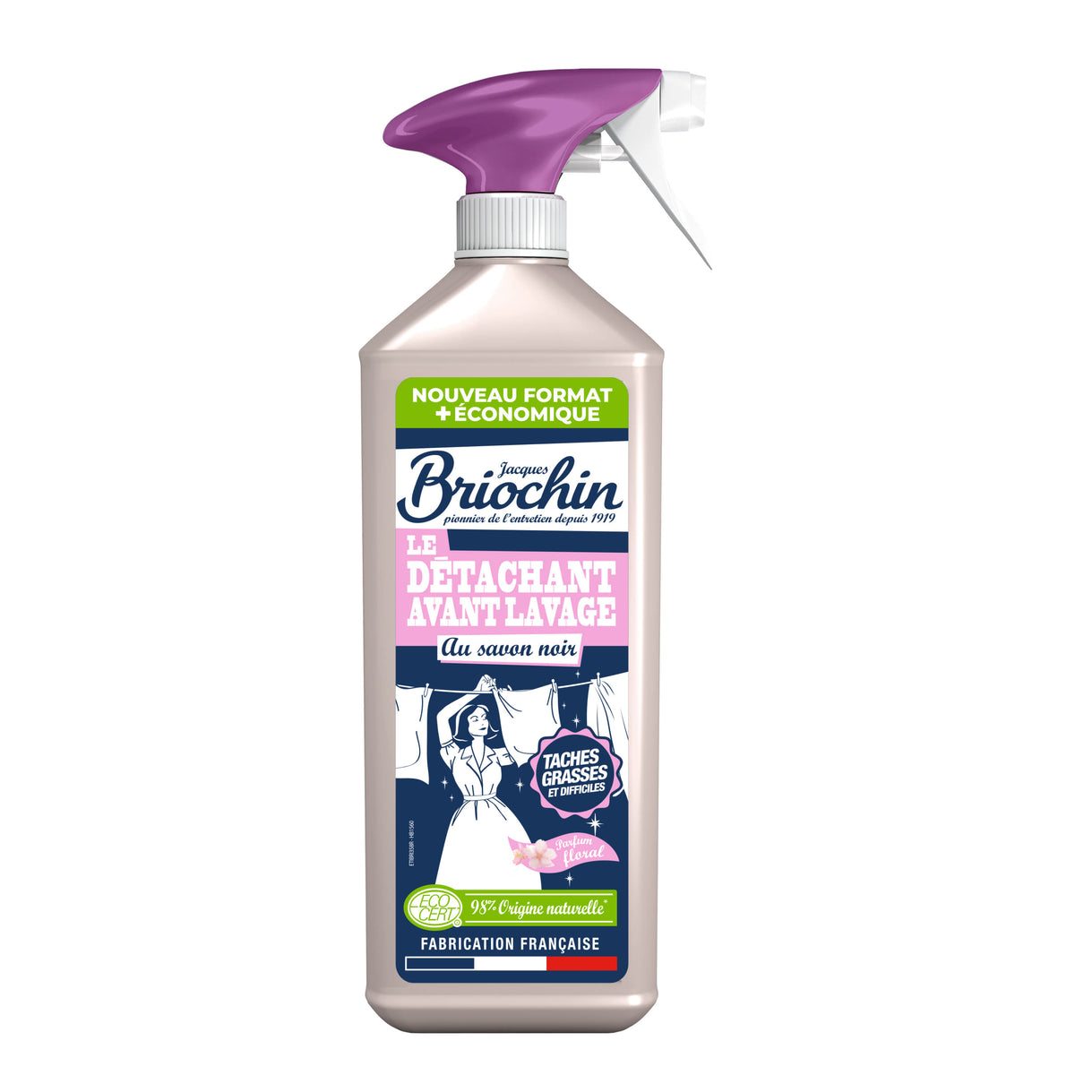 JACQUES BRIOCHIN - Le détachant avant lavage au Savon Noir 700ml Parfum floral