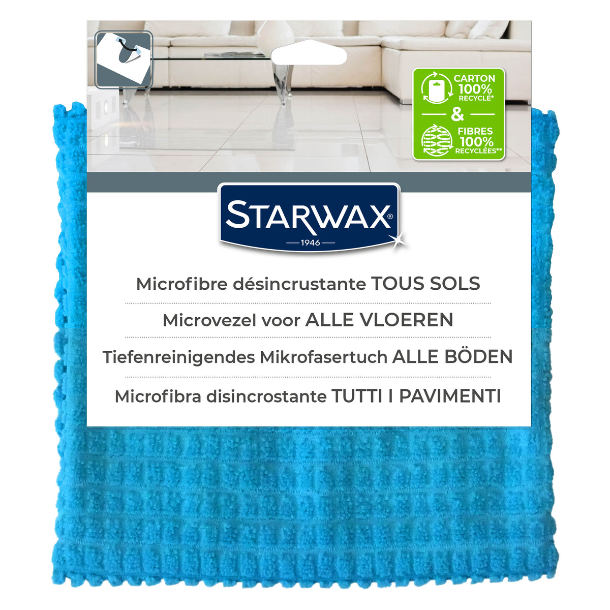 STARWAX - Serpillière microfibre désincrustante pour sols intérieurs X1