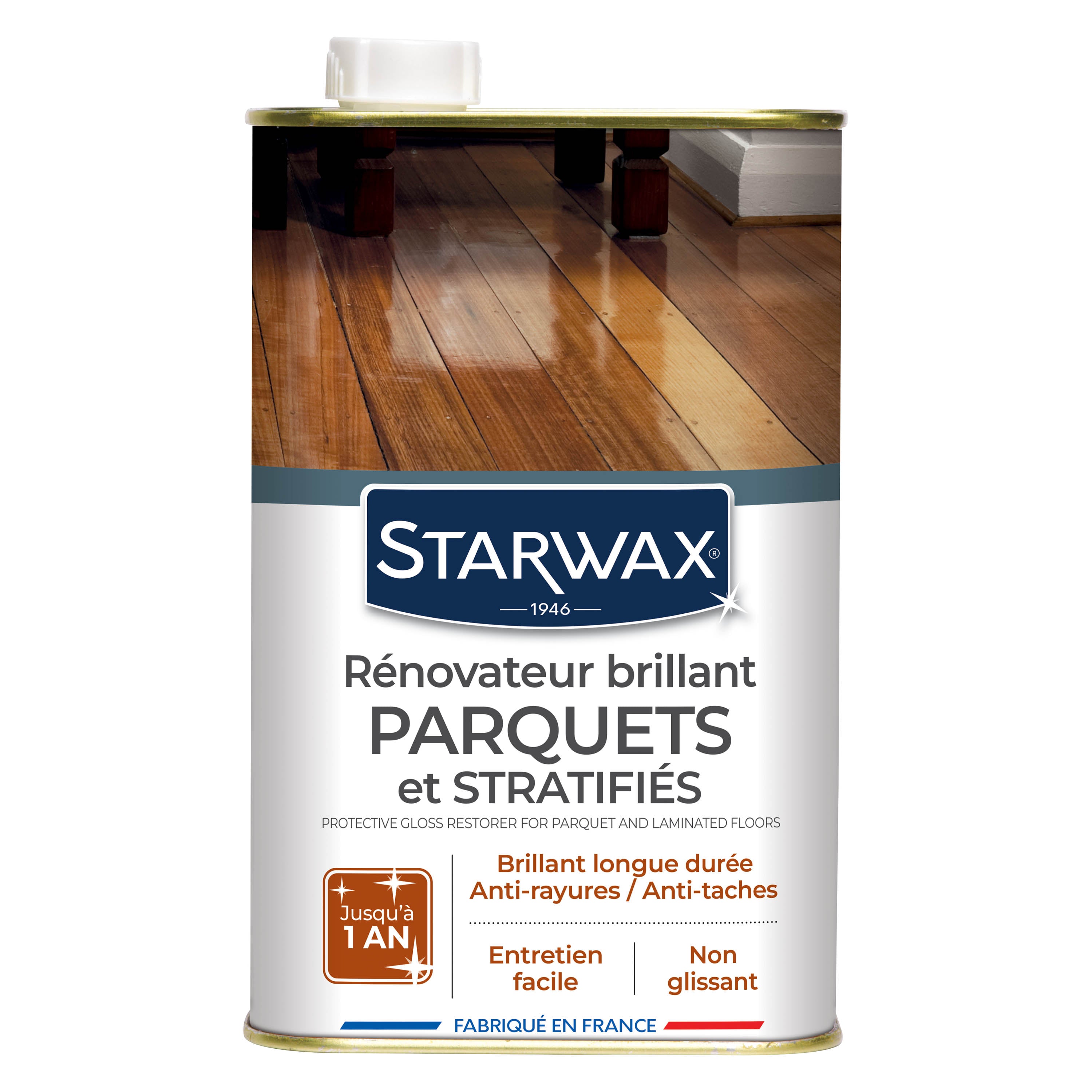 STARWAX - Rénovateur brillant protecteur pour parquets et sols stratifiés
1L