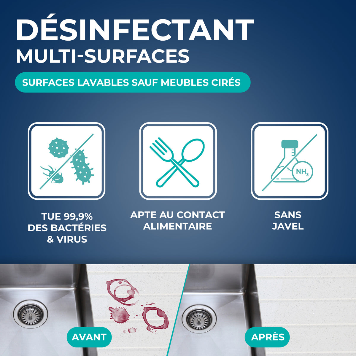 STARWAX - Désinfectant nettoyant multi-surfaces
1L