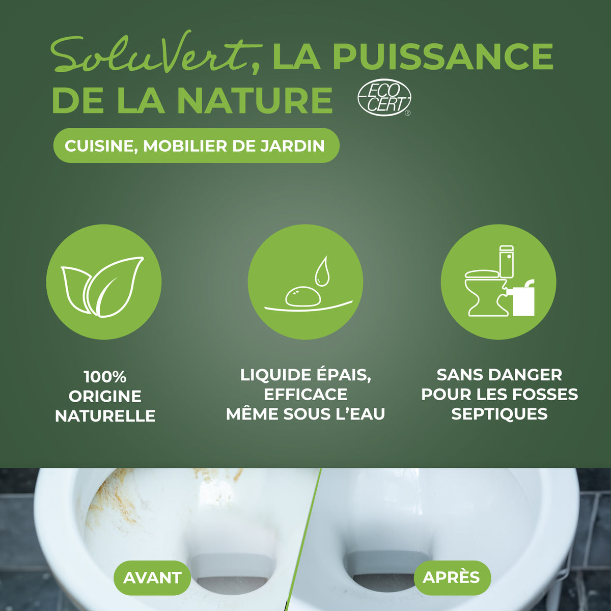 STARWAX SOLUVERT - Détartrant en gel pour WC et broyeurs 750ml