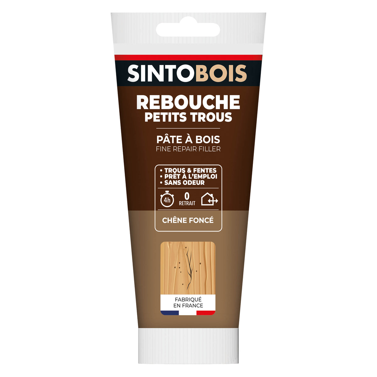 SINTO - Rebouche imperfections - Pâte à bois naturel 80g Blanc