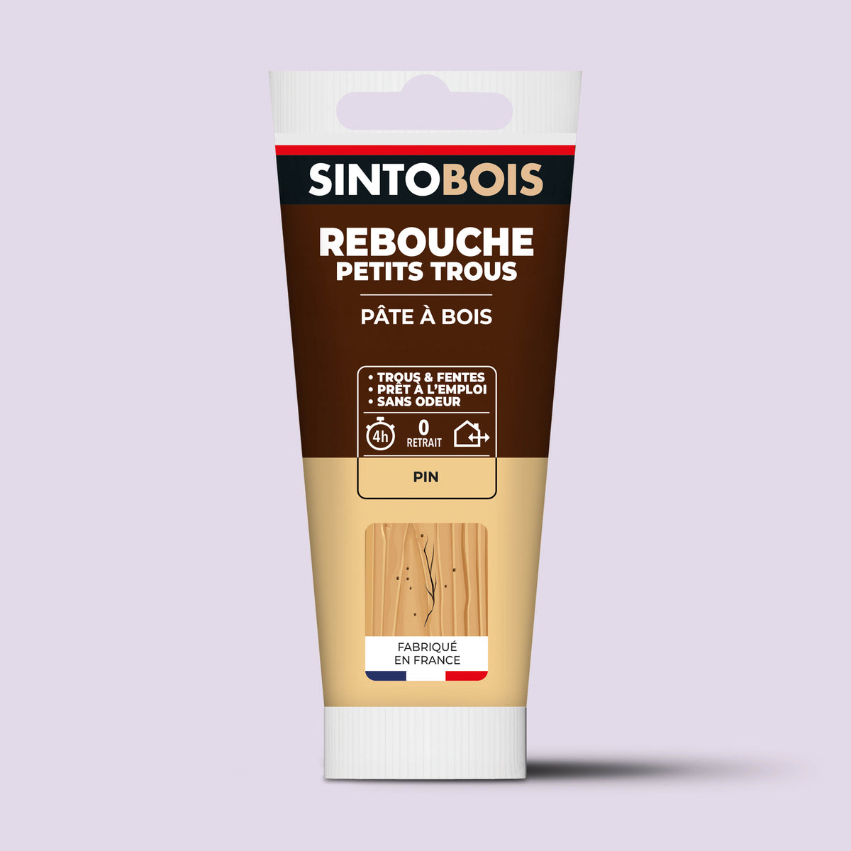 SINTO - Rebouche imperfections - Pâte à bois naturel 80g Blanc