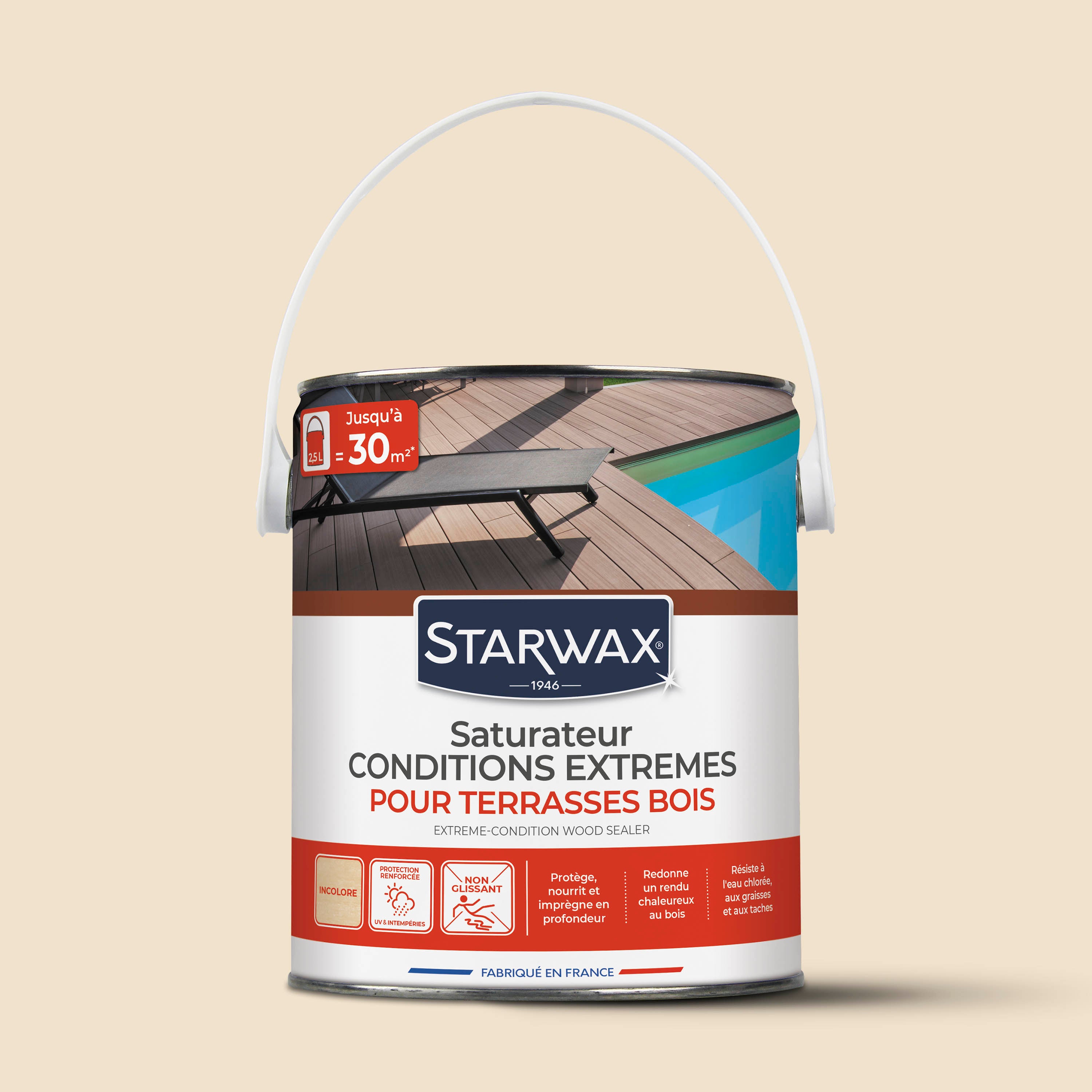 STARWAX - Saturateur bois extérieurs conditions extrêmes
1L Incolore