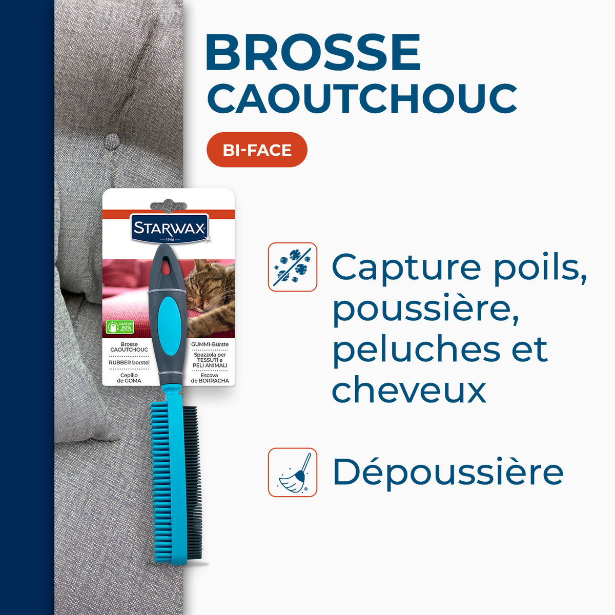 STARWAX - Brosse caoutchouc pour textile
X1