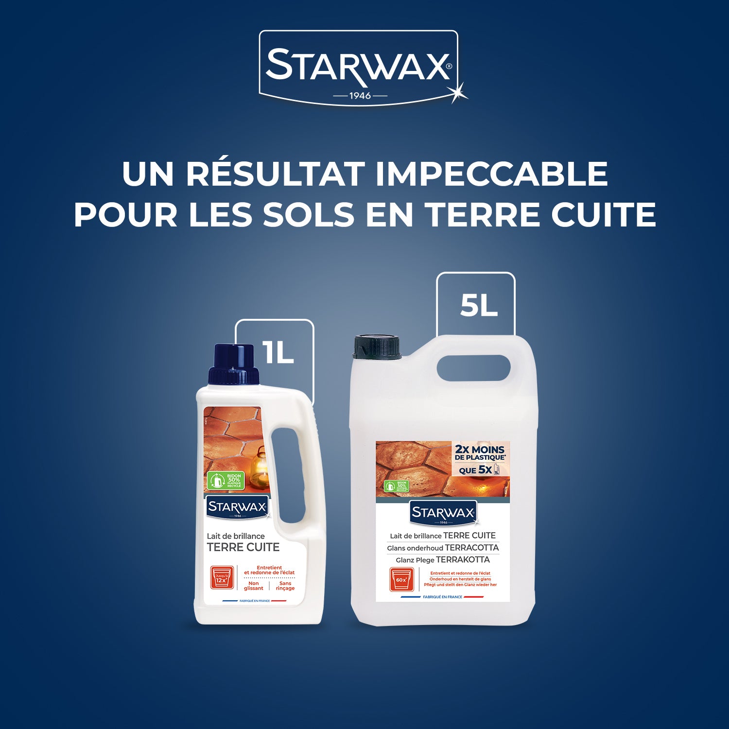 STARWAX - Lait de brillance pour tomettes et terres cuites
1L