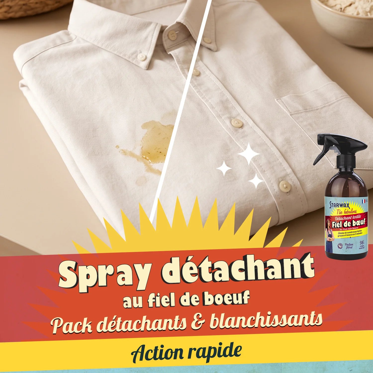 Pack Détachage Express & Blanc Éclatant :  La solution pour un linge impeccable