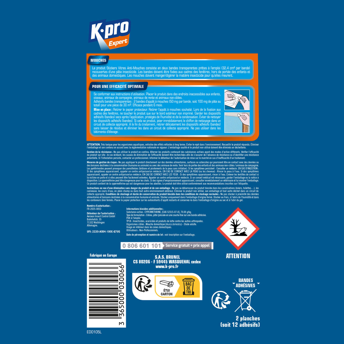 K.PRO - Stickers anti-mouches bandes transparentes
 X12