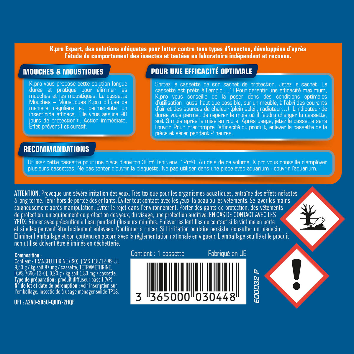 K.PRO - Cassette Mouches Moustiques
 X1