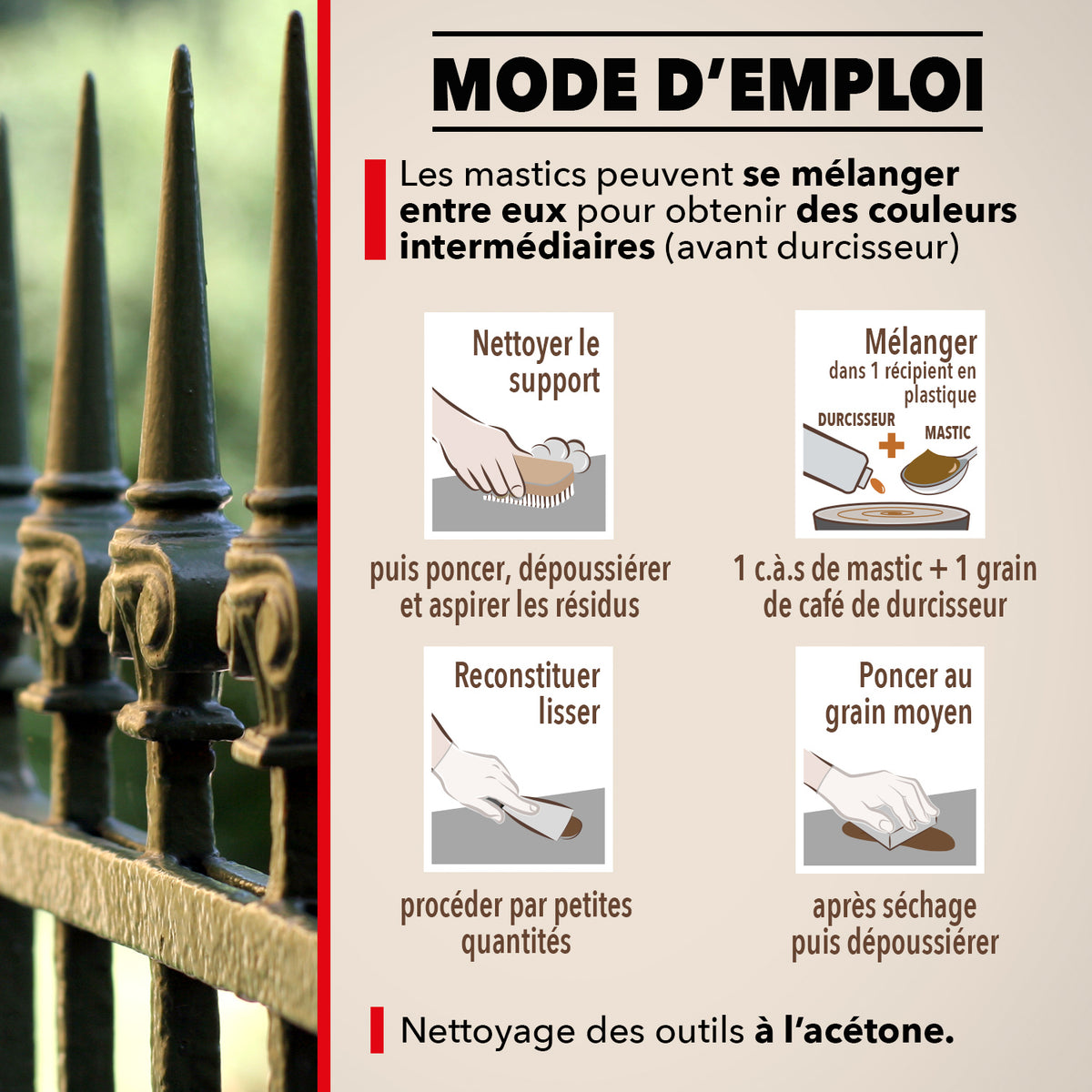 SINTO - Répare métal standard 120g Blanc