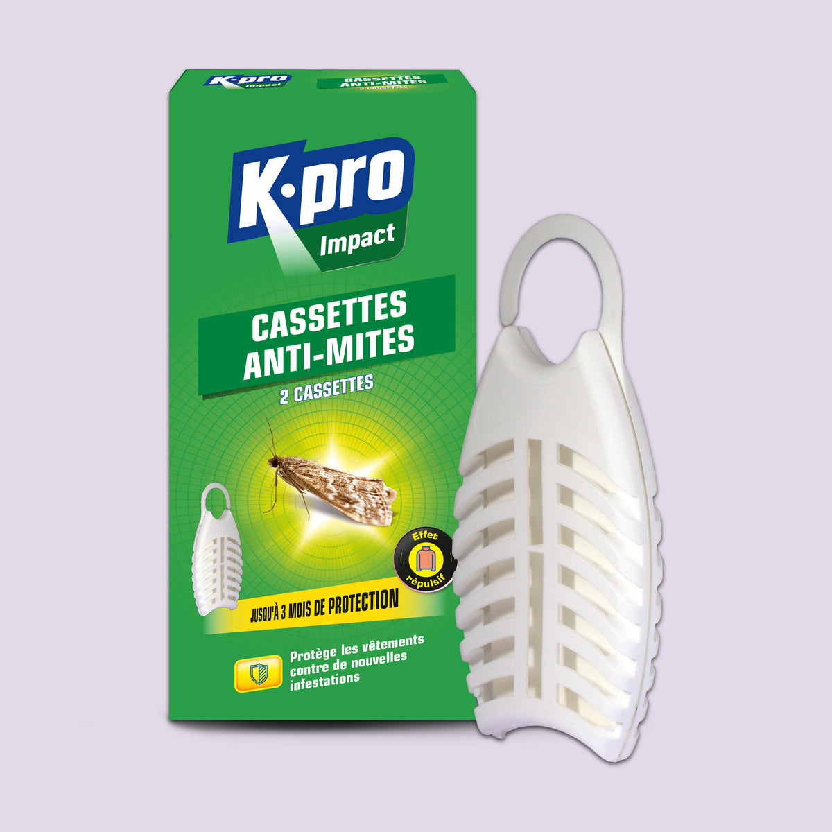 K.PRO - Cassettes répulsives mites des vêtements 2 cassettes