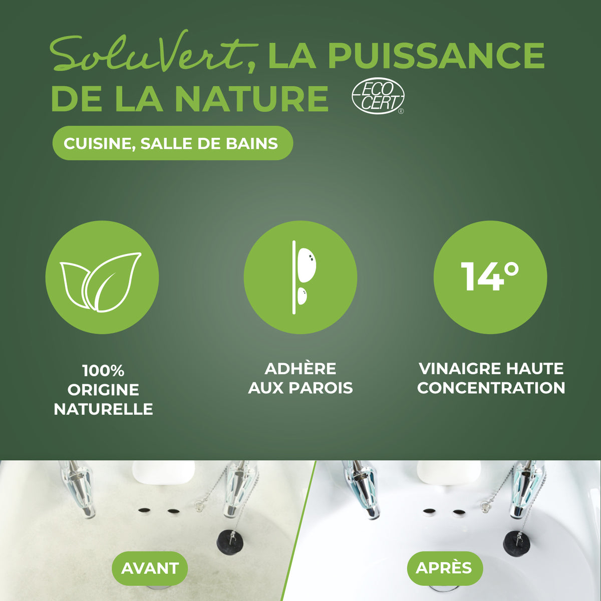 STARWAX SOLUVERT - Gel au vinaigre 14° 1L