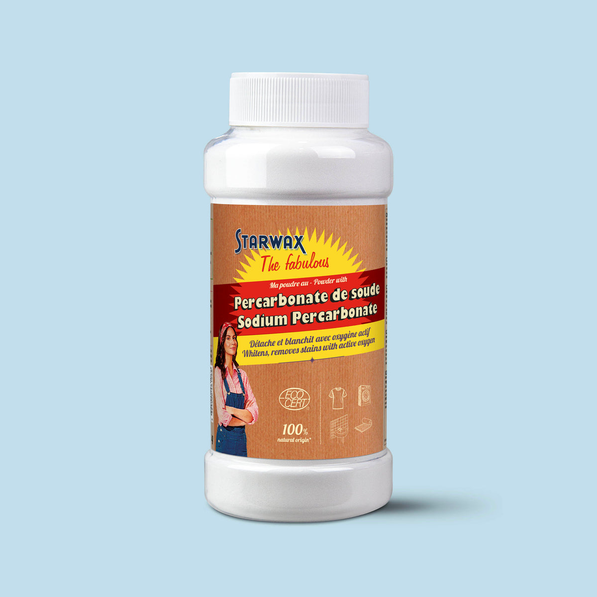 STARWAX FABULOUS - Ma poudre détachante & raviveur de blancheur au percarbonate de soude – Pot pratique 400g
