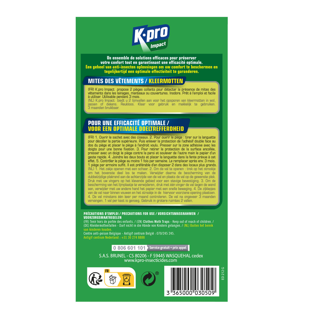 K.PRO - Pièges de détection des mites des vêtements
 X2