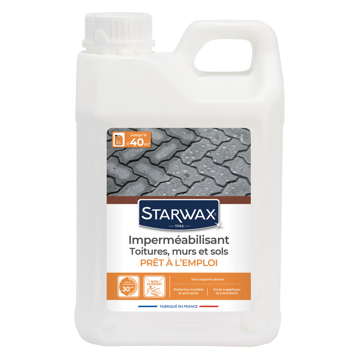 STARWAX - Imperméabilisant eau et graisses pour toitures, murs et sols extérieurs 1L