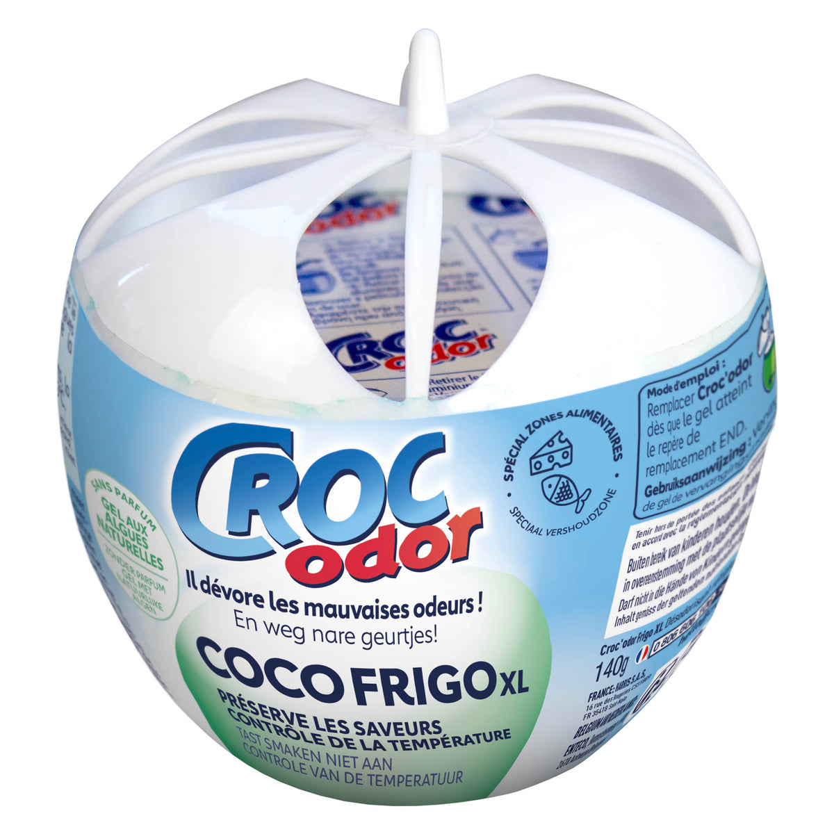 CROC ODOR - Absorbeur d'odeurs Frigo XL 140g Sans parfum