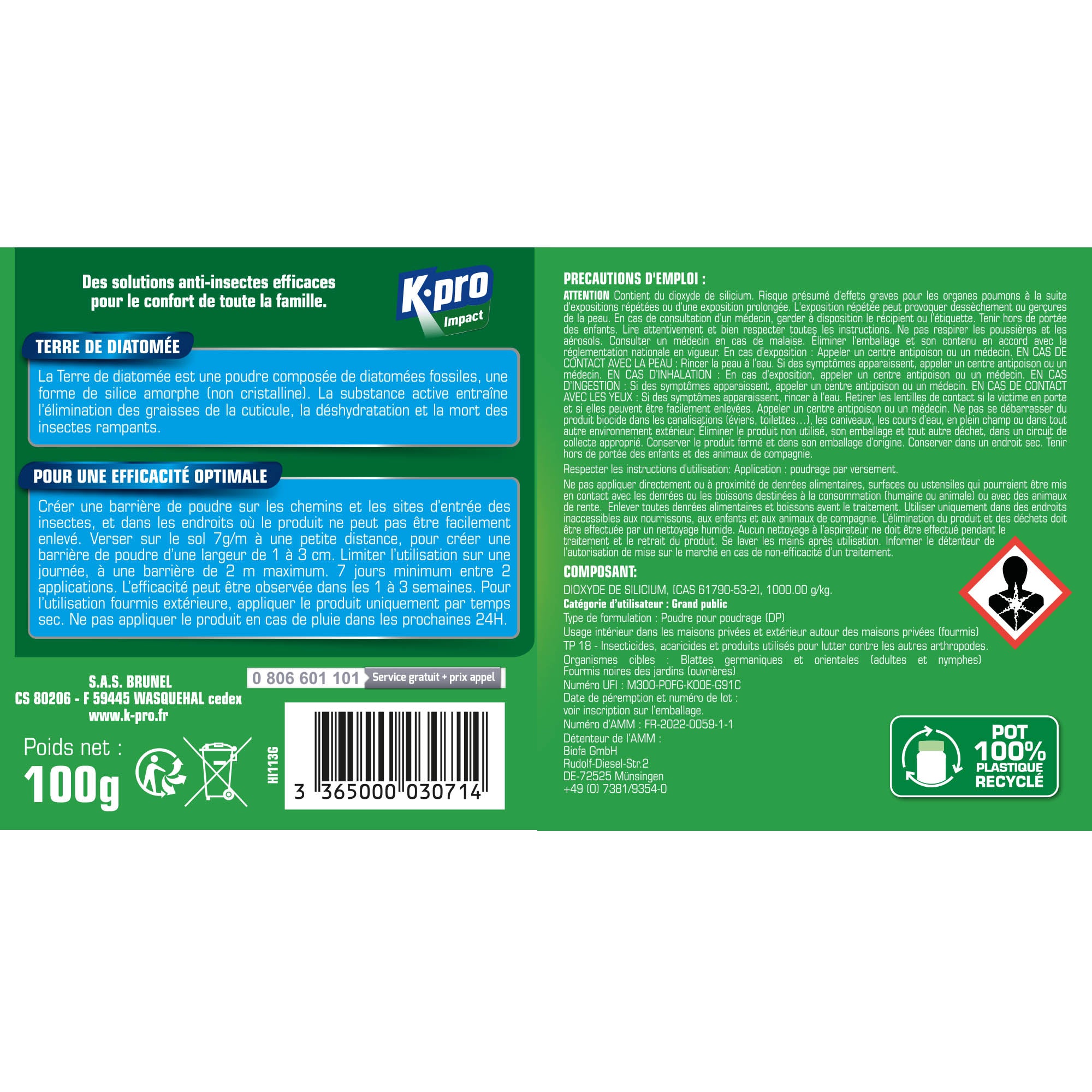 K.PRO - Terre de Diatomée
 100g 100 Gr