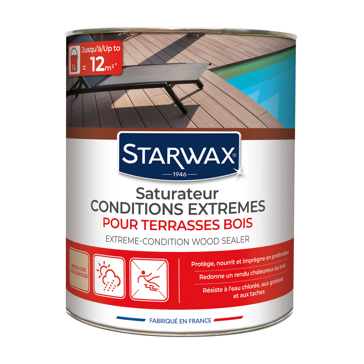 STARWAX - Saturateur bois extérieurs conditions extrêmes
 1L Incolore