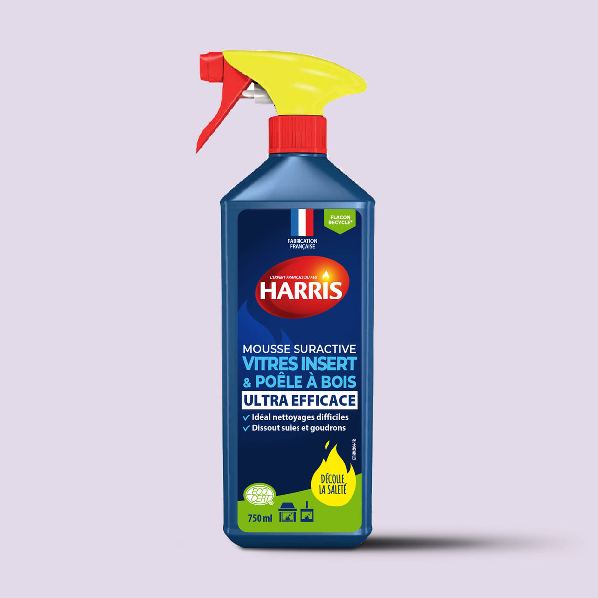 HARRIS - Mousse nettoyante vitre et insert 750ml