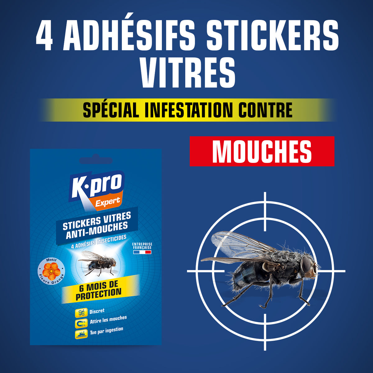 K.PRO - Stickers anti-mouches fleurs
 X4